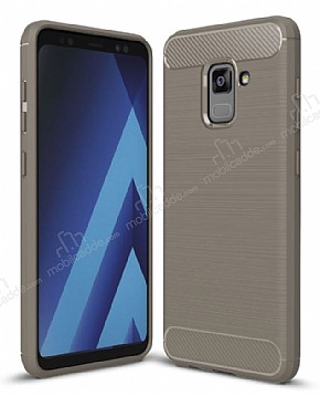 Eiroo Carbon Shield Samsung Galaxy A6 Plus 2018 Ultra Koruma Dark Silver Klf