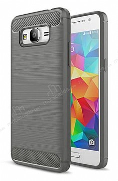 Eiroo Carbon Shield Samsung Galaxy Grand Prime / Prime Plus Ultra Koruma Dark Silver Klf