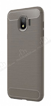 Eiroo Carbon Shield Samsung Galaxy J4 Ultra Koruma Dark Silver Klf