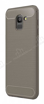 Eiroo Carbon Shield Samsung Galaxy J6 Ultra Koruma Dark Silver Klf
