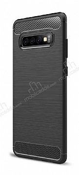 Eiroo Carbon Shield Samsung Galaxy S10 Plus Ultra Koruma Siyah Klf
