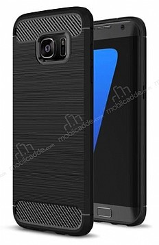 Eiroo Carbon Shield Samsung Galaxy S7 edge Ultra Koruma Siyah Klf