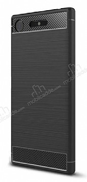 Eiroo Carbon Shield Sony Xperia XZ1 Sper Koruma Siyah Klf