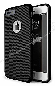 Eiroo Carbon Thin iPhone 6 / 6S Ultra nce Siyah Silikon Klf