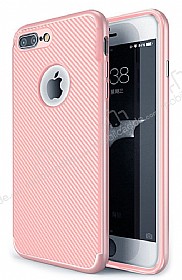 Eiroo Carbon Thin iPhone 7 Plus Ultra nce Rose Gold Silikon Klf