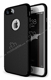 Eiroo Carbon Thin iPhone SE / 5 / 5S Ultra nce Siyah Silikon Klf