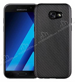 Eiroo Carbon Thin Samsung Galaxy A3 2017 Ultra nce Siyah Silikon Klf