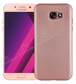 Eiroo Carbon Thin Samsung Galaxy A3 2017 Ultra nce Rose Gold Silikon Klf