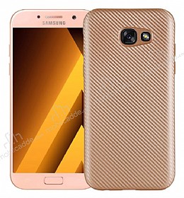 Eiroo Carbon Thin Samsung Galaxy A3 2017 Ultra nce Gold Silikon Klf