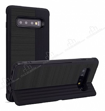 Eiroo Card Slot Samsung Galaxy S10 Ultra Koruma Siyah Klf