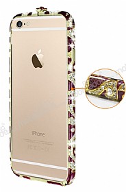 Eiroo Ceramic iPhone 6 / 6S Tal Metal Bumper ereve Mor Klf