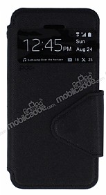 Eiroo Clasps iPhone SE / 5 / 5S Standl Pencereli Siyah Deri Klf