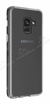 Eiroo Clear Hybrid Samsung Galaxy A8 2018 Silikon Kenarl effaf Rubber Klf