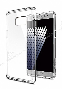 Eiroo Clear Hybrid Samsung Galaxy Note FE Silikon Kenarl effaf Rubber Klf