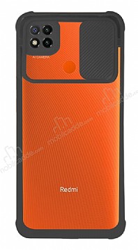 Eiroo Clear Lens Xiaomi Redmi 9C Siyah Silikon Klf