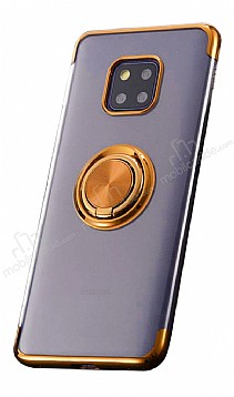 Eiroo Clear Ring Huawei Mate 20 Pro Gold Kenarl Silikon Klf