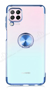 Eiroo Clear Ring Huawei P40 Lite Mavi Kenarl Silikon Klf