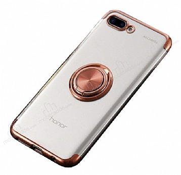 Eiroo Clear Ring Huawei Y6 2018 Rose Gold Kenarl Silikon Klf