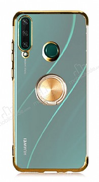 Eiroo Clear Ring Huawei Y6P Gold Kenarl Silikon Klf