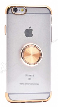 Eiroo Clear Ring iPhone 6 / 6S Gold Kenarl Silikon Klf