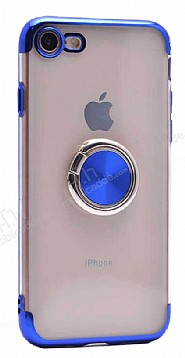 Eiroo Clear Ring iPhone 7 / 8 Lacivert Kenarl Silikon Klf