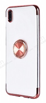 Eiroo Clear Ring Samsung Galaxy A01 Rose Gold Kenarl Silikon Klf