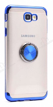 Eiroo Clear Ring Samsung Galaxy J7 Prime / Prime 2 Lacivert Kenarl Silikon Klf