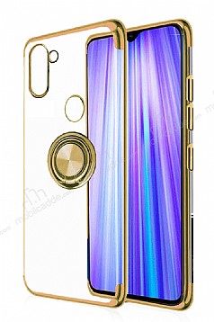 Eiroo Clear Ring Samsung Galaxy M11 Gold Kenarl Silikon Klf
