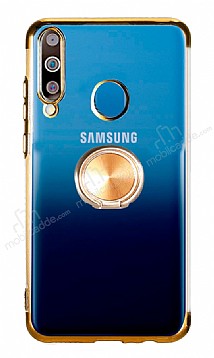 Eiroo Clear Ring Samsung Galaxy M30 Kenarl Gold Silikon Klf