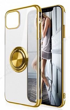 Eiroo Clear Ring Samsung Galaxy Note 10 Lite Gold Kenarl Silikon Klf