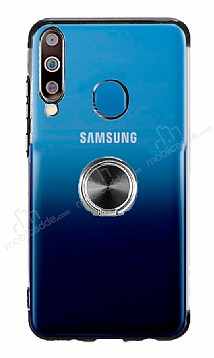 Eiroo Clear Ring Samsung Galaxy M30 Kenarl Siyah Silikon Klf