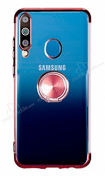 Eiroo Clear Ring Samsung Galaxy M30 Kenarl Rose Gold Silikon Klf