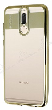 Eiroo Clear Thin Huawei Mate 10 Lite Gold Kenarl effaf Silikon Klf