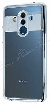 Eiroo Clear Thin Huawei Mate 10 Pro Silver Kenarl effaf Silikon Klf