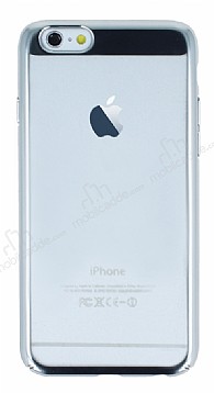 Eiroo Clear Thin iPhone 6 Plus / 6S Plus Silver Kenarl effaf Rubber Klf