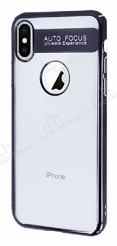 Eiroo Clear Thin iPhone X / XS Siyah Kenarl Rubber Klf