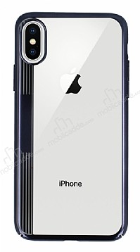 Eiroo Clear Thin iPhone X / XS Siyah Kenarl effaf Rubber Klf