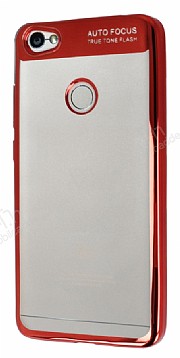 Eiroo Clear Thin Xiaomi Redmi Note 5A / 5A Prime Krmz Kenarl effaf Silikon Klf