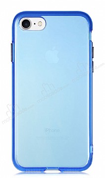 Eiroo Color Button iPhone 7 / 8 Mavi Silikon Klf
