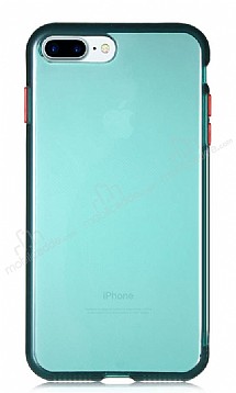 Eiroo Color Button iPhone 7 Plus / 8 Plus Yeil Silikon Klf