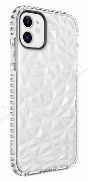 Eiroo Color Crystal iPhone 11 Beyaz Silikon Klf