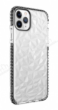 Eiroo Color Crystal iPhone 12 Pro Max Siyah Silikon Klf