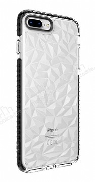 Eiroo Color Crystal iPhone 7 Plus / 8 Plus Siyah Silikon Klf