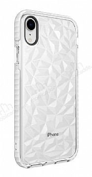 Eiroo Color Crystal iPhone XR Beyaz Silikon Klf