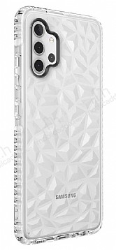 Eiroo Color Crystal Samsung Galaxy A32 4G Beyaz Silikon Klf