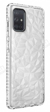 Eiroo Color Crystal Samsung Galaxy A51 Beyaz Silikon Klf