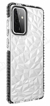Eiroo Color Crystal Samsung Galaxy A72 / A72 5G Siyah Silikon Klf