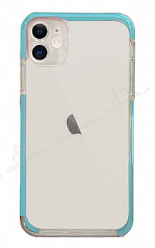 Eiroo Color Fit iPhone 11 Kamera Korumal Mavi Silikon Klf
