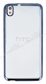 HTC Desire 816 Siyah Kenarl effaf Silikon Klf