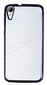HTC Desire 828 Siyah Kenarl effaf Silikon Klf